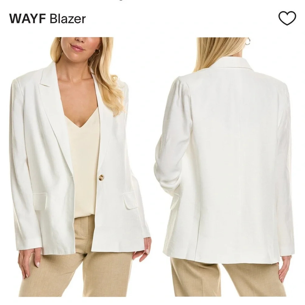 Wayf ONE-BUTTON BLAZER IN IVORY Size 1X